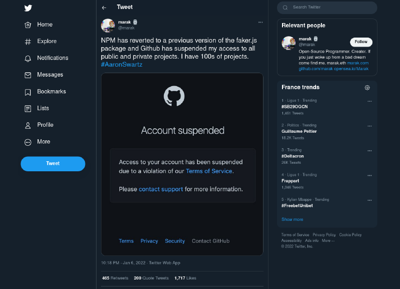 GitHub ban