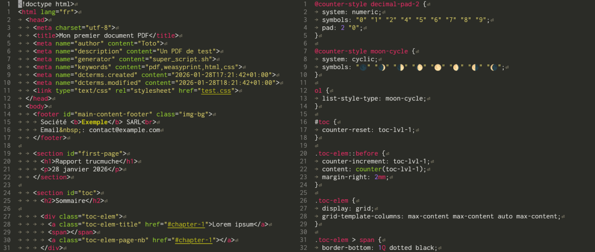 Générer des PDF en utilisant HTML et CSS